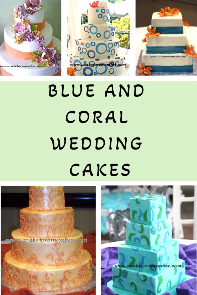 Blue-and-Coral-Wedding-Cakes