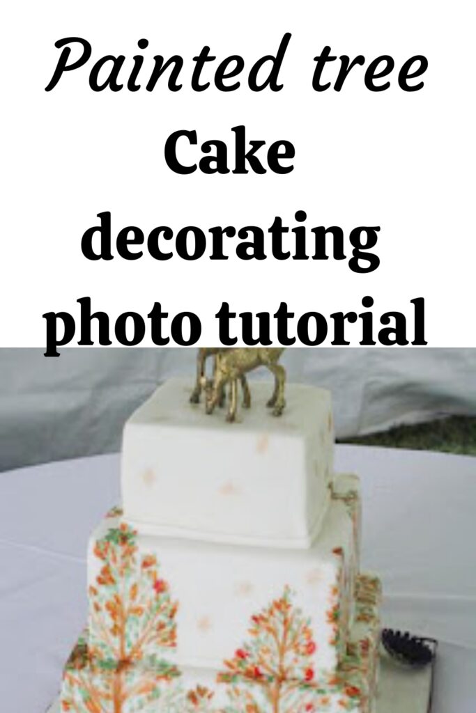 painted tree cake decorating photo tutorial