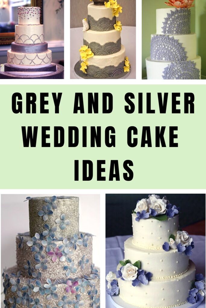 grey and silver wedding cake ideas