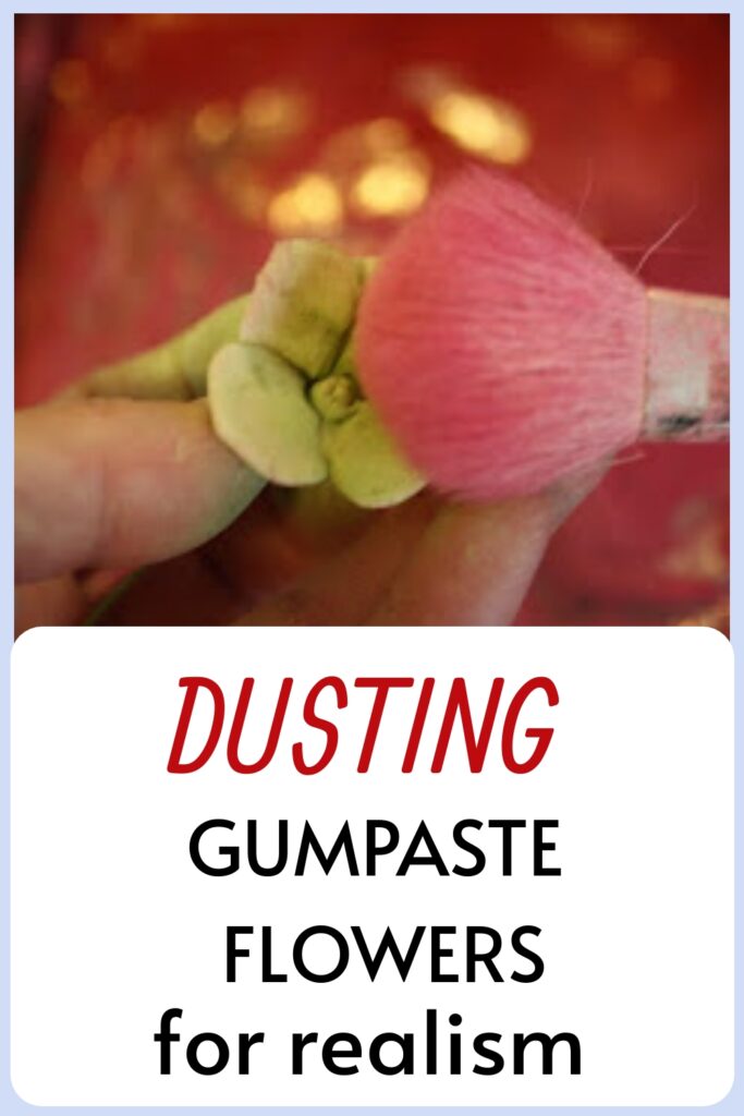 dusting gumpaste flowers for realism