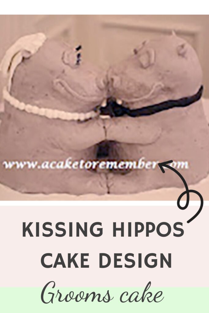 kissing hippos grooms cake design