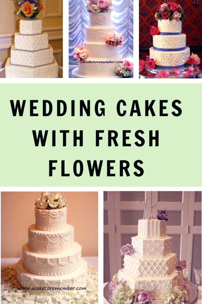 wedding cakes with fresh flowers