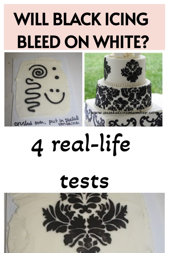will black icing bleed on white buttercream? Four real life tests