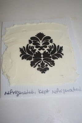 black stenciled icing