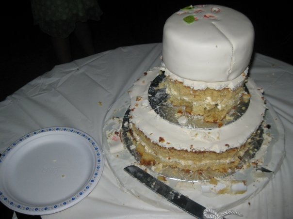 butchered wedding cake