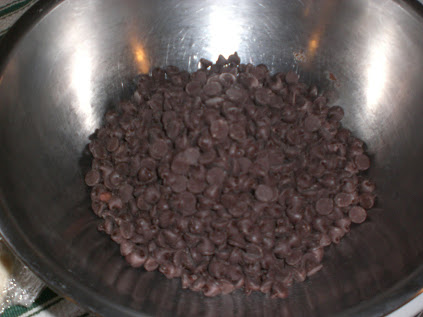 chocolate chips in a bowl