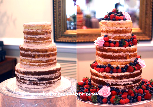 naked cake before and after 
