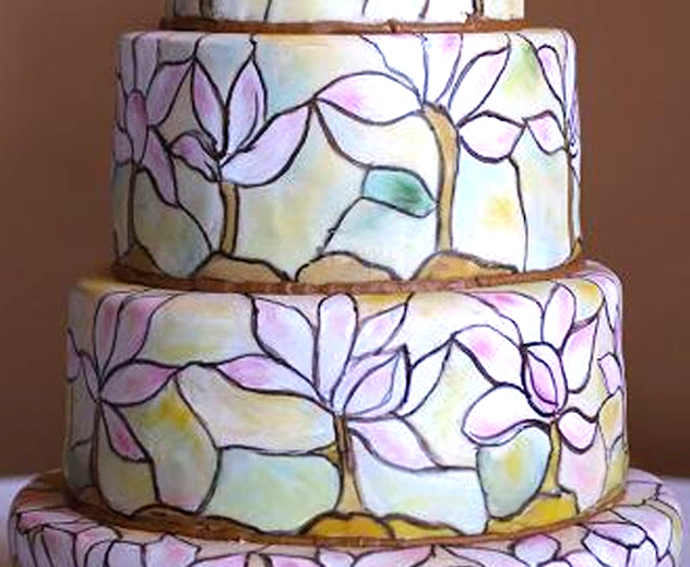 painted stained glass cake