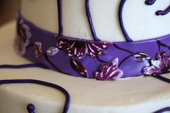 painted purple band detail