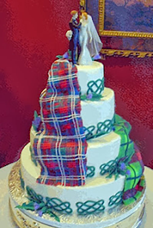 tartan wedding cake