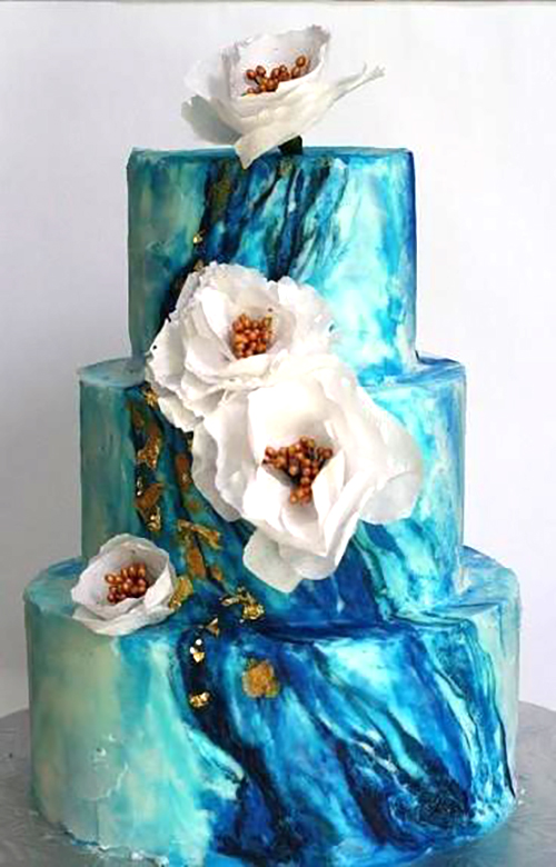 cake with paper flowers