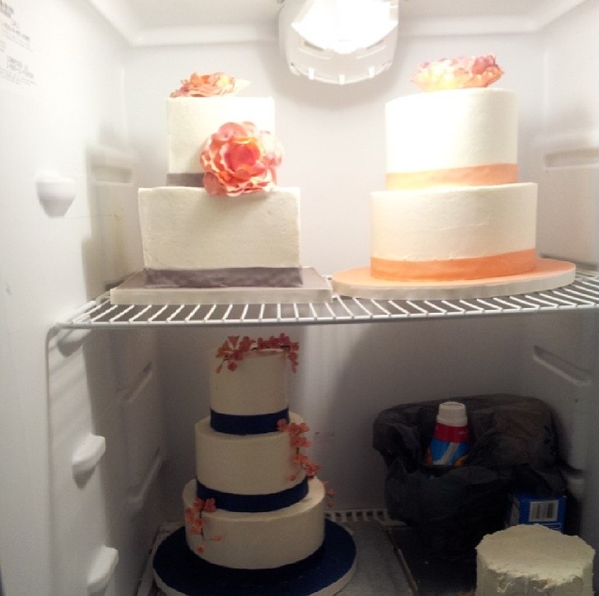 cakes in the fridge