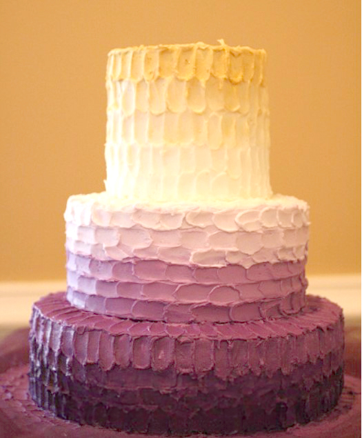 ombre wedding cake purple rustic