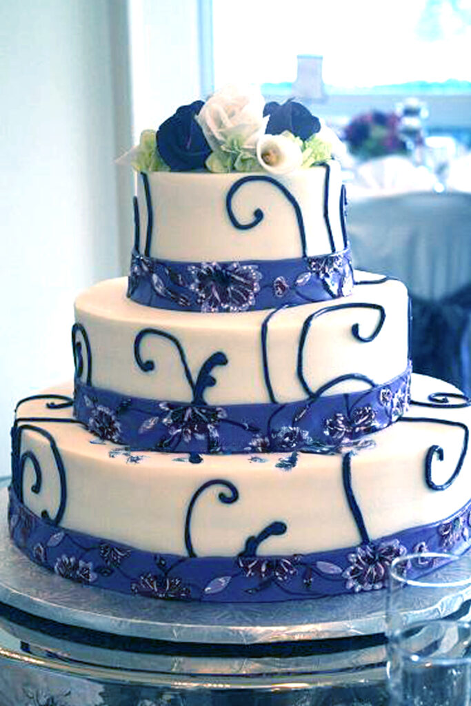 purple painted bands wedding