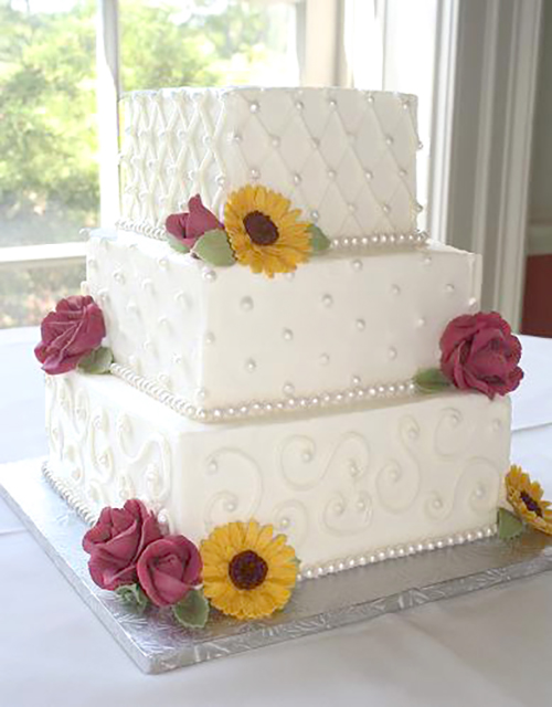 rose and sunflower cake