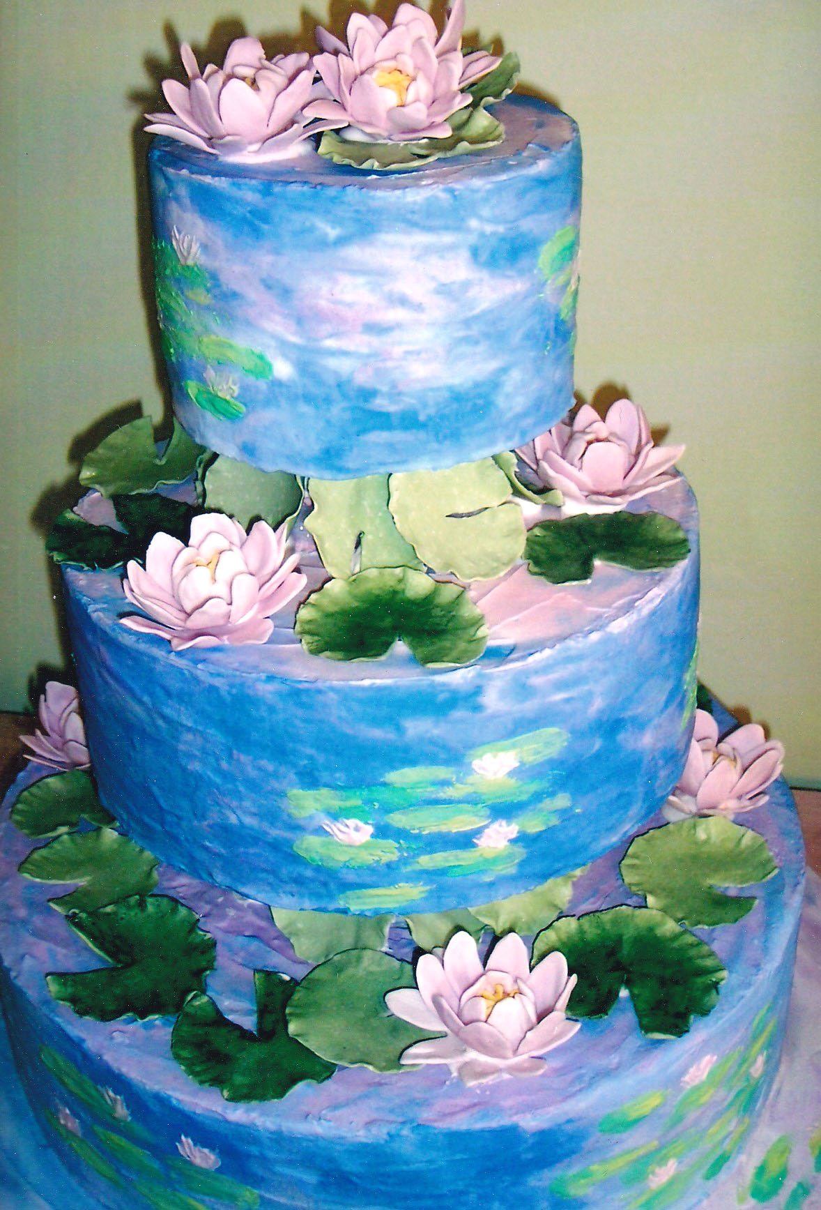 monet waterlilies wedding cake