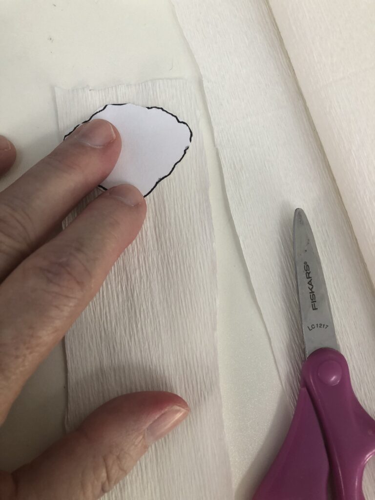 cutting out the poppy petal templates
