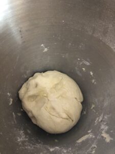 dough ball in the mixer bowl