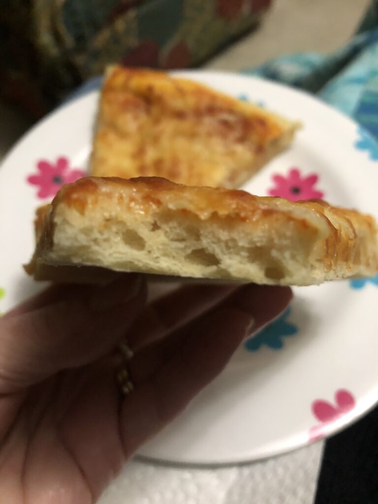 A bitten edge of the crust