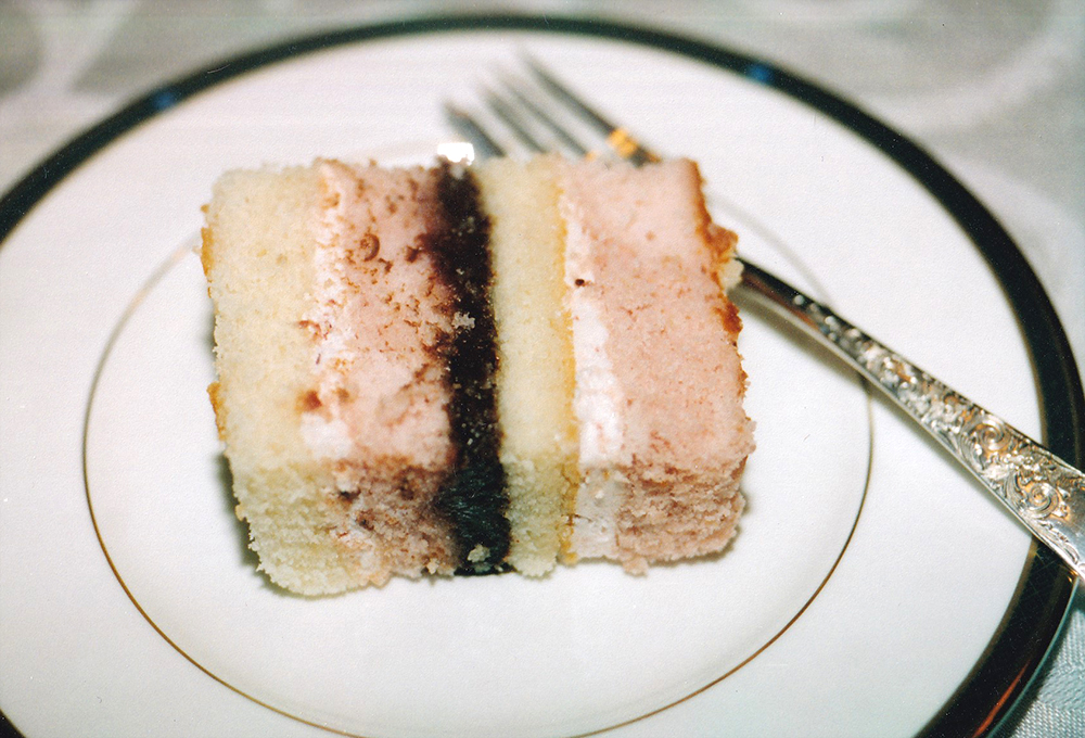 cake layers with fillings slices serving