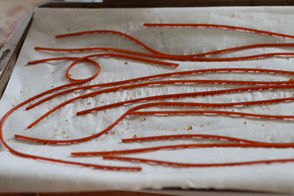 dry the noodles on a cookie sheet