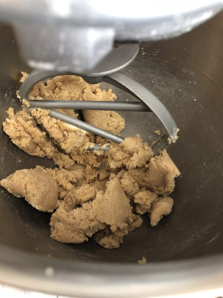 butter and brown sugar in a mixer before creaming