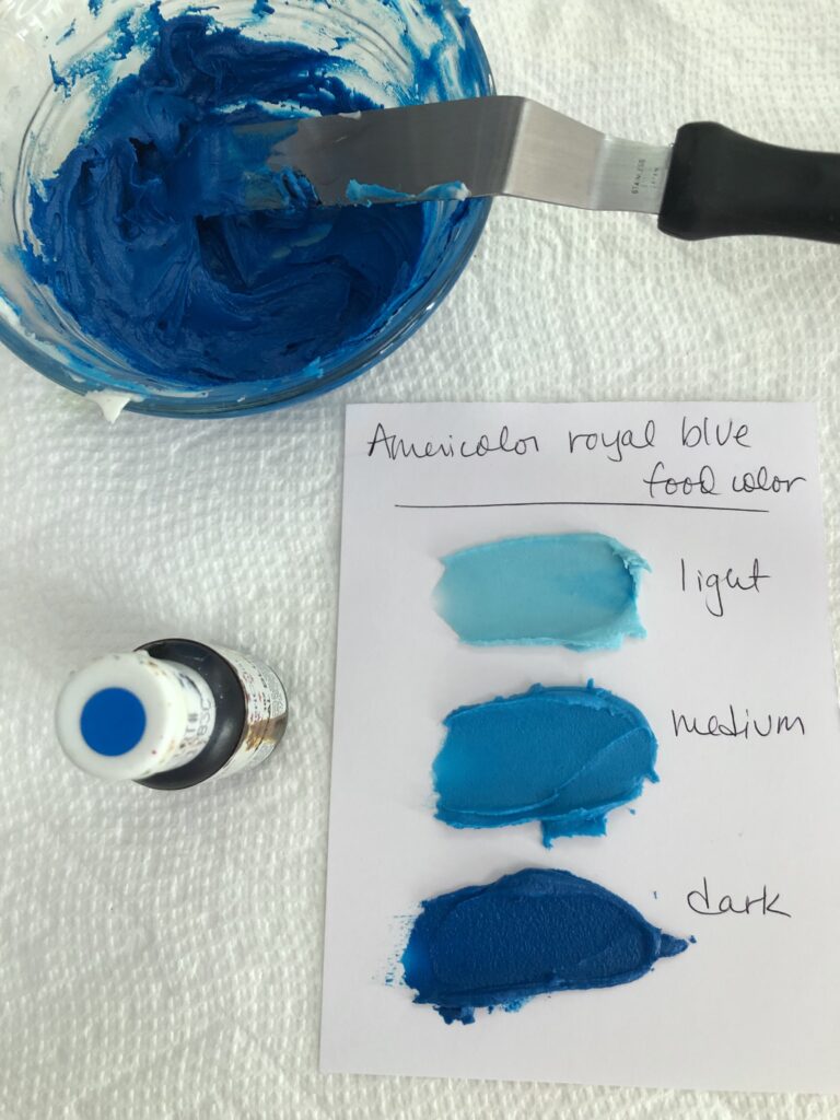 Americolor royal blue food coloring and icing