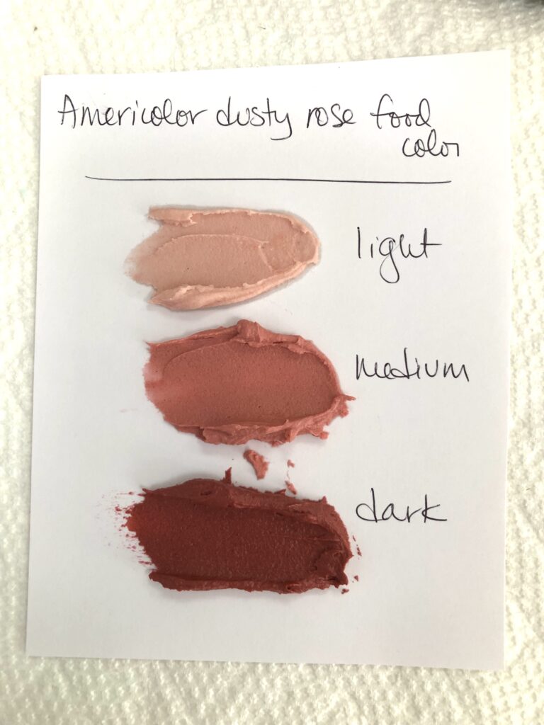 Americolor dusty rose food coloring and icing
