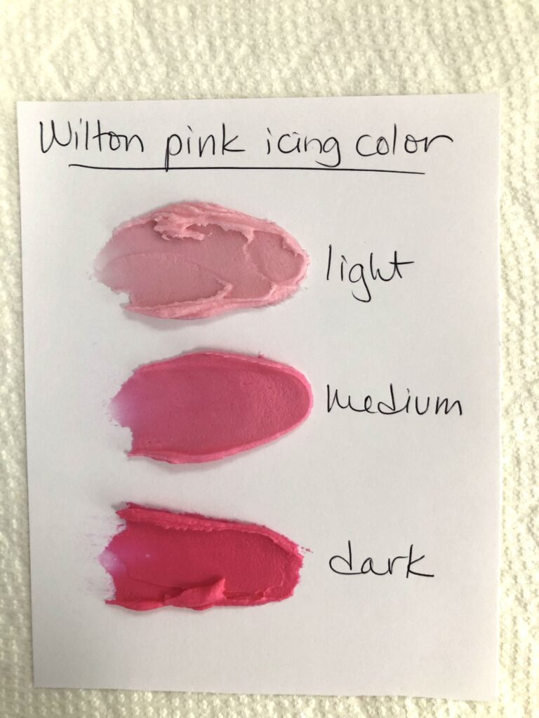 Wilton pink food coloring and icing